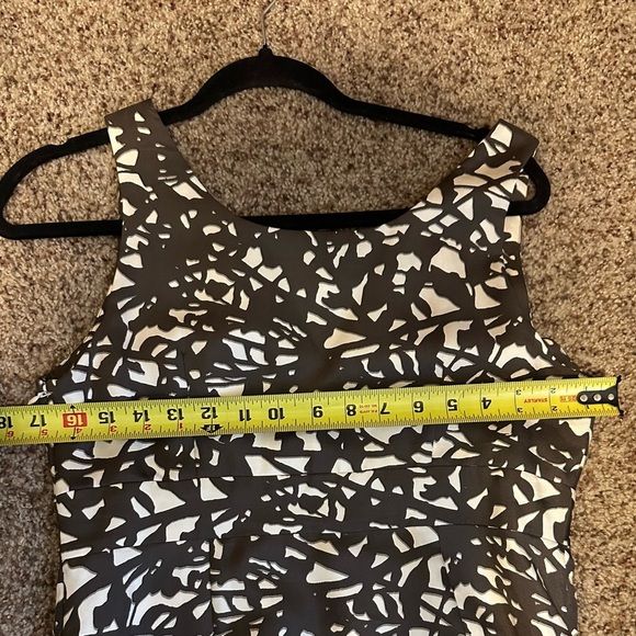 Sleeveless Midi Dress Brown White Abstract Print Career Party‎ Cocktail - Picture 8 of 8